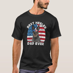 T-shirt Homme Heeler Papa Pour Hommes Drapeau Américain Bl