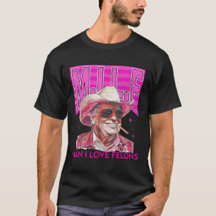 T-shirt Homme I Love Felons Funny Pink Trump 2024 Pour Pré