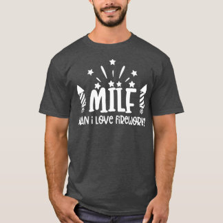 T-shirt Homme I Love Fireworks Indépendance Jour Cadeau 4è