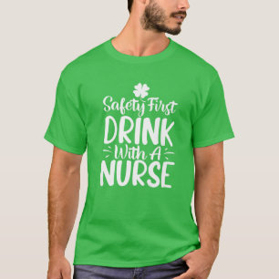T-shirt Homme Infirmière Jour de la Saint Patrick drôle In