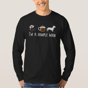 T-shirt Homme Infirmière Thé Café Dachshund Wiener Chien P