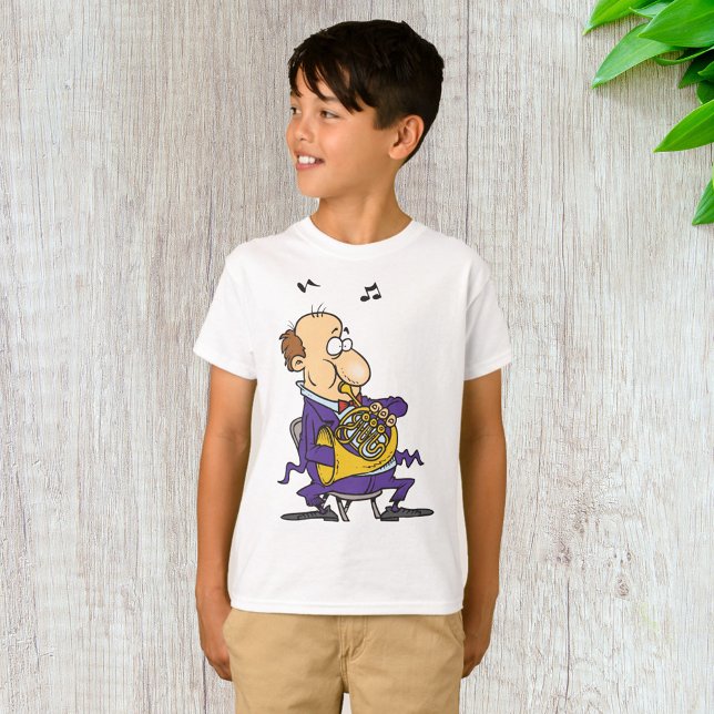 T-shirt Homme Jouant Une Corne Française (Créateur téléchargé)
