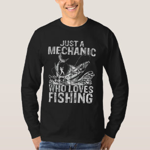 T-Shirt Homme Juste Un Mécanicien Qui Aime La Pêch