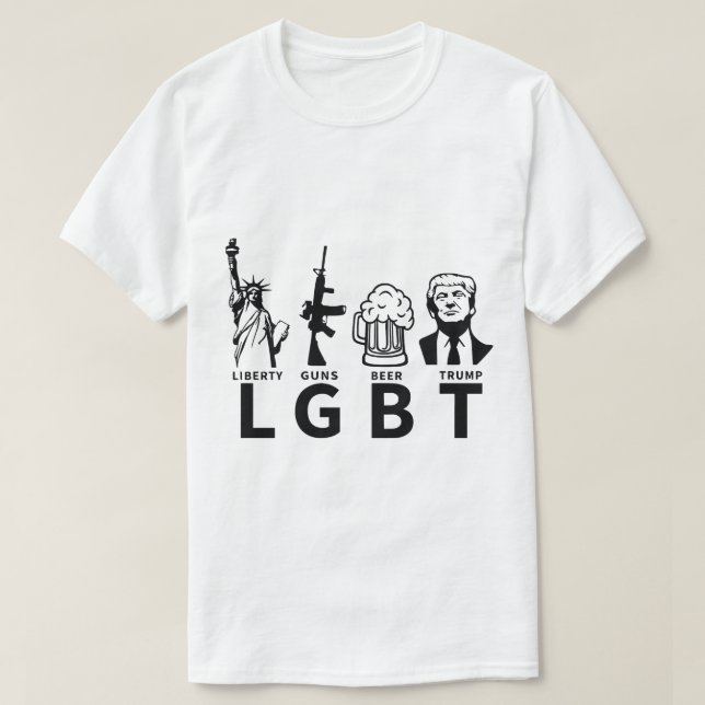T-shirt homme "Liberty Guns Beer Trump" (Design devant)
