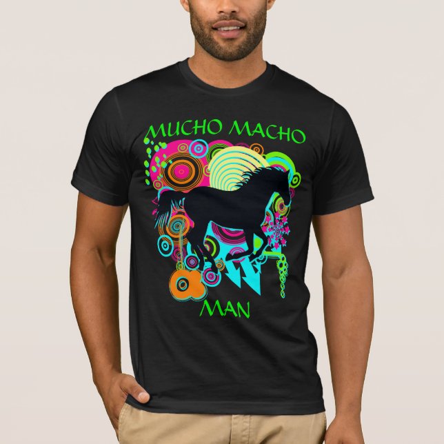 T-shirt HOMME MACHO de MUCHO - cheval galopant (Devant)