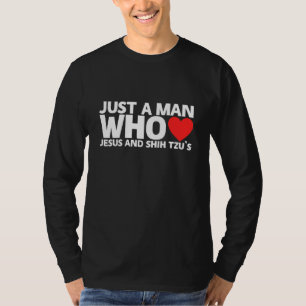 T-shirt Homme mâle Jesus Shih Tzu Chien Animal animal anim