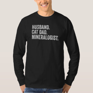 T-shirt Homme Mari Chat Papa Mineralogiste Géologue
