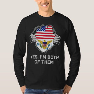T-shirt Homme moitié américain moitié îlien vierge britann