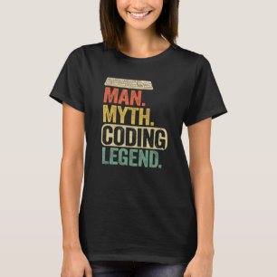 T-shirt Homme Myth Coding Legend Coder Papa Geek Ordinateu