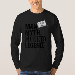 T-shirt Homme Myth Coding Legend Coder Papa Geek Ordinateu