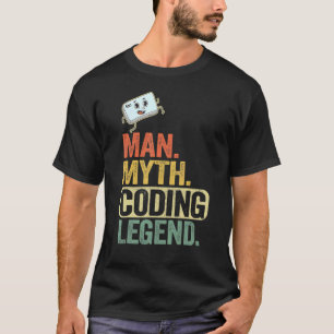 T-shirt Homme Myth Coding Legend Coder Papa Geek Ordinateu