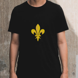 T-shirt homme noir avec Fleur de Lys Or