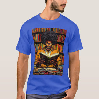 T-shirt Homme noir lisant un livre Mois de l'histoire des