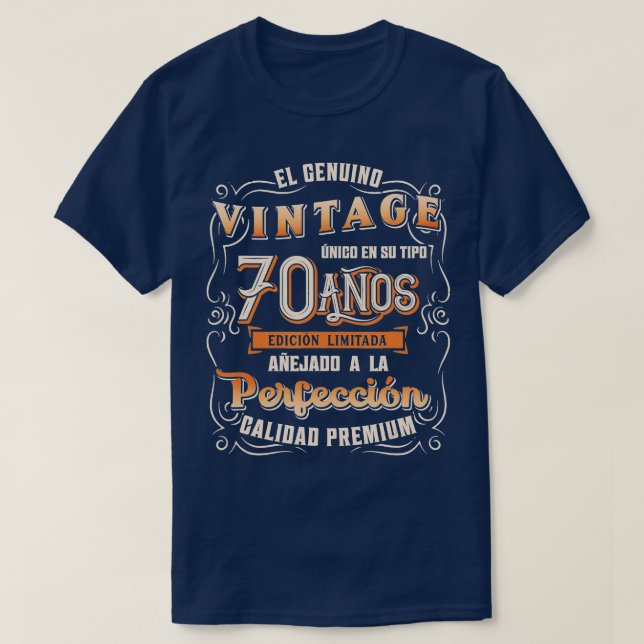 T-shirt Homme Playera Cumpleanos 70 70e anniversaire cadea (Design devant)