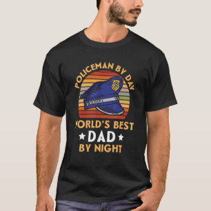 T-shirt Homme Policier Papa Père Papa Papa Papa Papa Papa