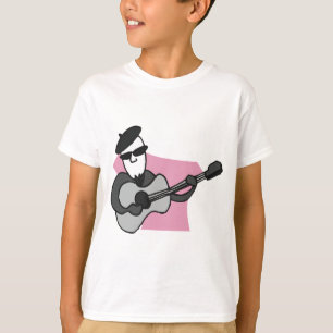 T-shirt Homme portant un béret jouant de la guitare acoust