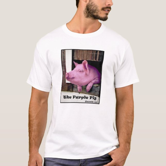 T-shirt Homme pourpre cochon (Devant)