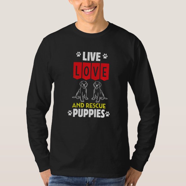 T-shirt Homme Puppy Adoption Live Amour Et Secourir Chiens (Devant)