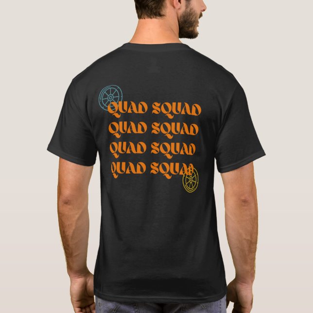 T-shirt homme quadruple équipe noir  (Dos)