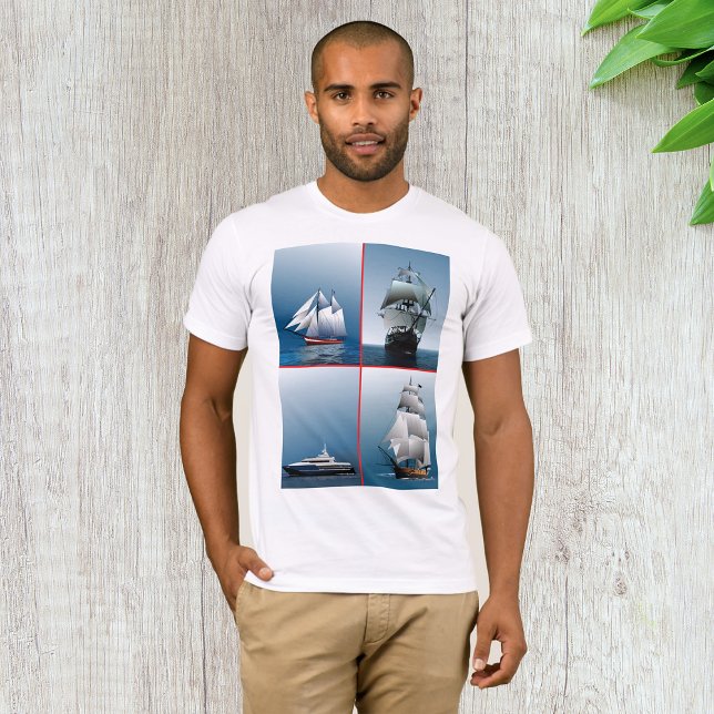 T-shirt homme quatre navires (Créateur téléchargé)