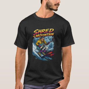 T-shirt Homme qui déchiquète avec une guitare et des skis
