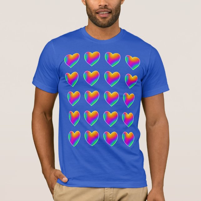 T-shirt homme Rainbow Hearts (Devant)