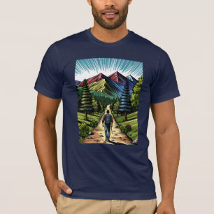 T-shirt Homme randonnant sur les sentiers