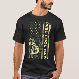 T-shirt Homme Reel Cool Papa Pêcheur Père Patriotique Pois