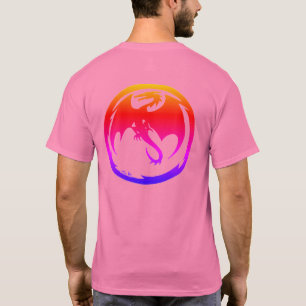 T-shirt homme rose Neon Dragon dos