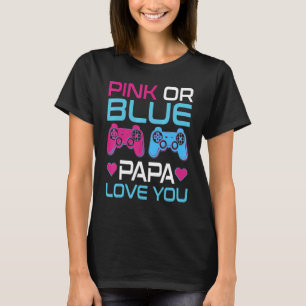 T-shirt Homme Rose Ou Bleu Genre Révéler Vidéo Jeu Papa Fa