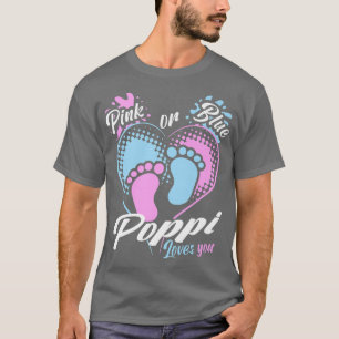 T-shirt Homme Rose Ou Bleu Poppi Vous Aime Genre Révéler P