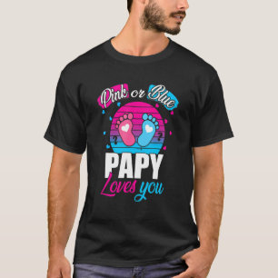 T-shirt Homme Rose Ou Papy Bleu Aime Vous Révéler Bébé Fil