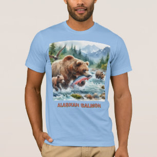 T-shirt homme Saumon Grizzly Bear