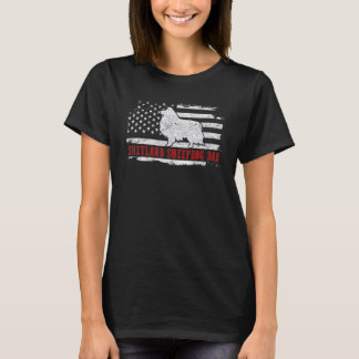 T-shirt Homme Shetland Sheepdog Papa déprimé Américain Fla