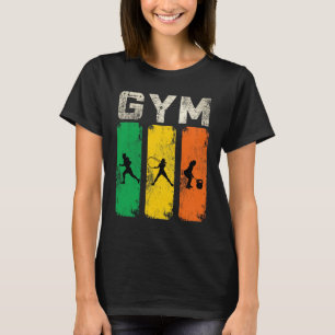 T-Shirt Homme Silhouette Fitness Gym Rétro