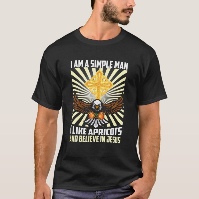 T-shirt Homme Simple Comme Apricot Et Croire En Jésus (Devant)