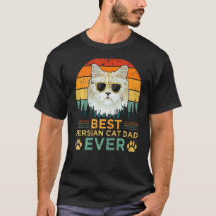 T-shirt Homme Style Rétro Meilleur Papa de Chat Persan Pap