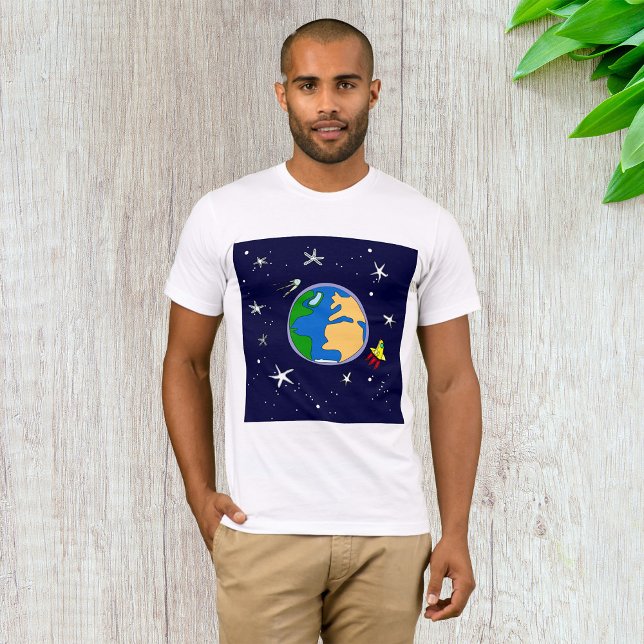 T-shirt Homme Terre Et Satellite (Créateur téléchargé)