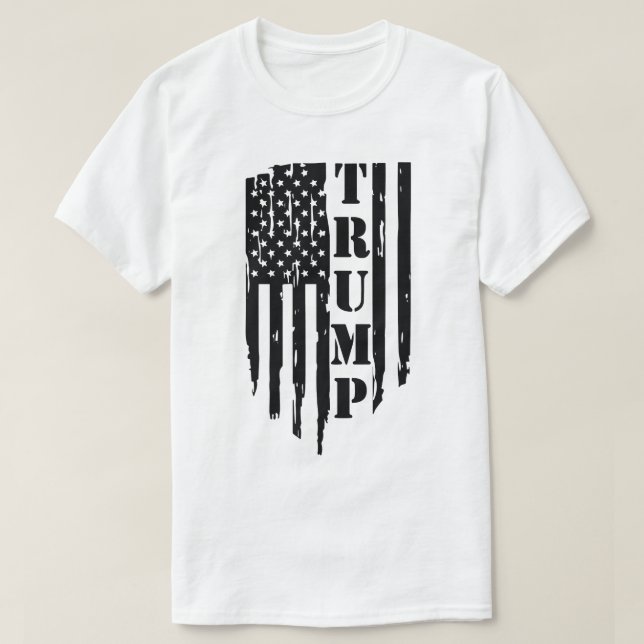 T-shirt homme Trump American Flag (Design devant)