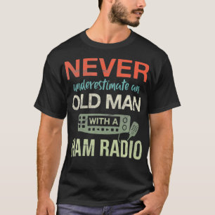 T-shirt Homme Vieux Avec Un Jambon Radio Antenne Radio Ham