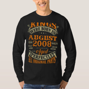 T-shirt Hommes 14e Anniversaire Des Rois Nés En Août 2008