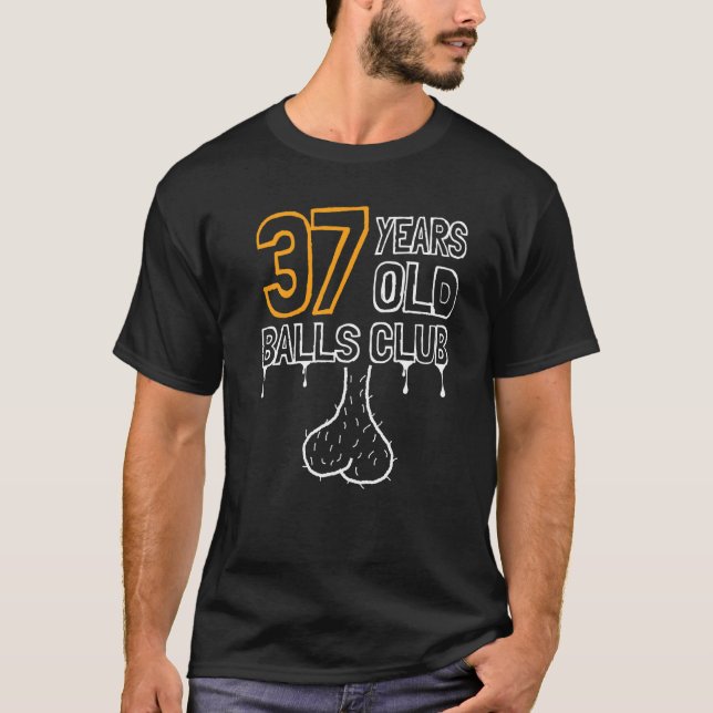 T-shirt Hommes 37e Anniversaire Old Balls Club 37 Ans D'Aw (Devant)