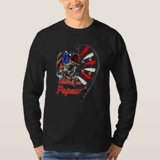 T-shirt Hommes Accrochés Sur Papaw Fisherman American Flag