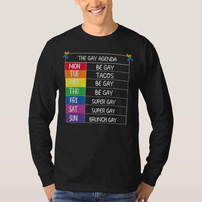 T-shirt Hommes Agenda Gay Lgbtq Pride Mois Supporter G (Devant)