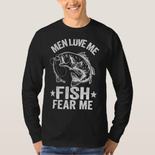 T-shirt Hommes Aime Moi Poisson Peur Moi Basse Pêcheuse Fe