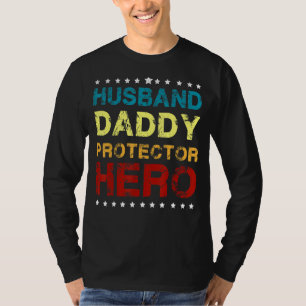 T-shirt Hommes Amusant Mari Daddy Protecteur Héros Pères D