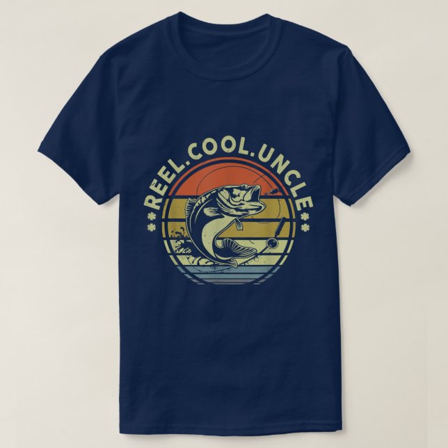T-shirt Hommes Amusants Fête des Père Pêcher Bobine Cool O (Design devant)