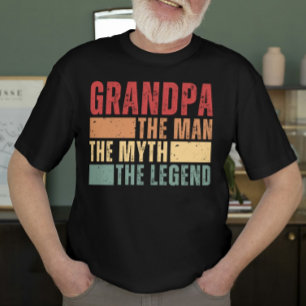 T-shirt Hommes Amusants Grand-Père L'Homme Le Mythe La Lég