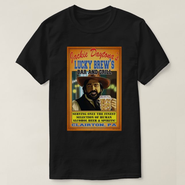 T-shirt Hommes amusants Jackie Daytona - Bartende humaine  (Design devant)