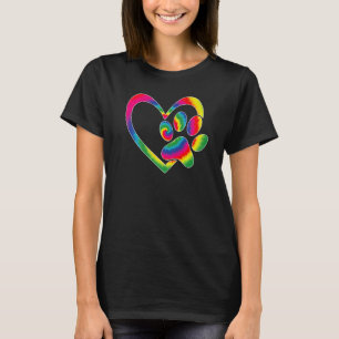 T-shirt Hommes Animal Rescue Chien Chat Paw Coeur Imprimer